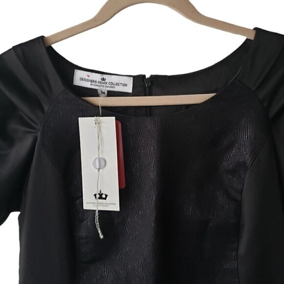 Designers Remix black party cocktail sheath dress sz 2 - Picture 4 of 10